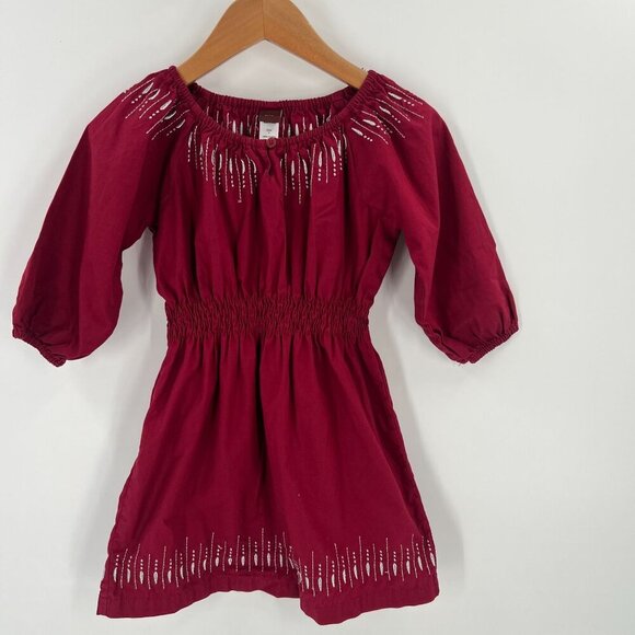 Tea Collection Girls 4 Smocked Embroidered 100% Cotton - Picture 1 of 13